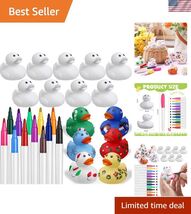 120 Pcs 2 Inch White Blank Rubber Ducks for Kids Christmas Creative Rubb... - $102.46