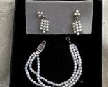 Franklin Mint Jackie Kennedy Faux Pearl 3 strand &amp; Earrings For A Doll - £15.69 GBP