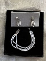 Franklin Mint Jackie Kennedy Faux Pearl 3 strand &amp; Earrings For A Doll - £15.65 GBP