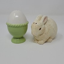 HALLMARK Bunny and Egg Salt &amp; Pepper Shakers Rabbit Vintage Easter - £14.62 GBP