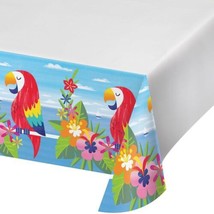 Lush Luau Parrot Plastic Border Print Tablecover 54 x 102 - £5.44 GBP