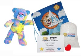 Make Your Own Stuffed Animal Cotton Candy Bear 16&quot;- No Sew - Kit With Cute Ba... - £16.85 GBP