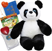 Panda Bear (16" Plush) w/Heart shaped Voice recorder (No-Sew DIY Build-a-Plus... - $24.30