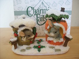 Fitz &amp; Floyd Charming Tails “Merry Christmas From Our House To Yours” Figuri - £26.28 GBP