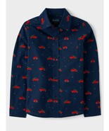 The Childrens Place Long Sleeve Button Down Shirt Christmas Truck Print ... - $27.77 CAD