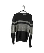 Giovanni L&#39;uomo Mens Pullover Acrylic Knit Sweater Grey Stripes - Size M... - £15.44 GBP