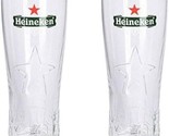 Heineken Signature 16 Ounce Glass - Set of 2 Laser Etched Nucleated Base - £23.84 GBP