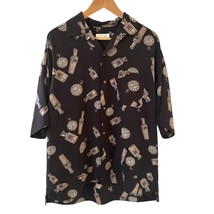 Vintage 90s Matsuda Nicole Mens Shirt Japan Rare Cocktails Time Piece Ar... - $249.99