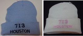 Houston City Area Code 713 BEANIE Hat Blue or White Adult Sz NEW  - $6.99