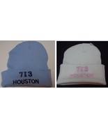 Houston City Area Code 713 BEANIE Hat Blue or White Adult Sz NEW  - $6.99
