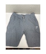 GymShark Crest Joggers Men&#39;s Sweatpants Gray Tapered Fit Drawstring Size... - $465.54 MXN