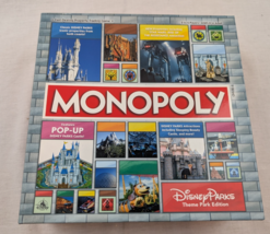 Monopoly Disney Theme Park Edition Board Game w/ Pop-Up Castle Complete ... - $29.69