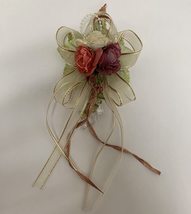 Bulk Pack of 96 Units, 3-Artificial Roses on Ribbon and Leaf Base with Acrylic B - $74.99