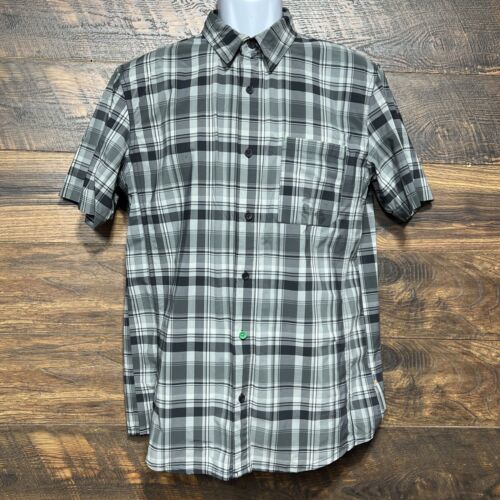 McKinley Dry-Plus Men M Gray Plaid Short Sleeve Shirt Outdoors Camp Hiki... - $10.40