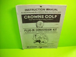 CROWNS GOLF Original Video Arcade Game Service Manual With Schematics Re... - £11.54 GBP