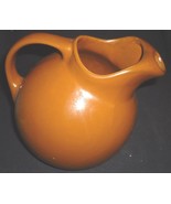 VINTAGE HALL BROWN CERAMIC POTTERY WATER PITCHER W/ICE CATCHER - £29.77 GBP