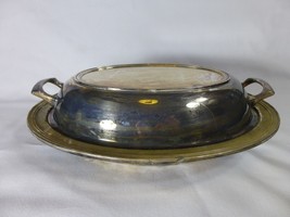 Antique Silver/Silver Plate Crescent MFG Silver Ware Oval Lidded Serving... - $15.83