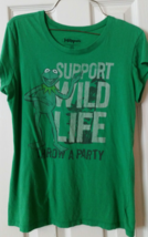 Kermit The Frog Green T Shirt Size XL Juniors Support Wild Life Throw a ... - $14.99