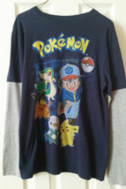 Pokemon Nintendo Boys Long Sleeve Top Shirt Size XL Navy &amp; Gray - £14.38 GBP
