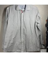 Bugatchi Uomo Gray Long Sleeve Cotton Geometric Classic Fit Shirt Mens S... - $32.95