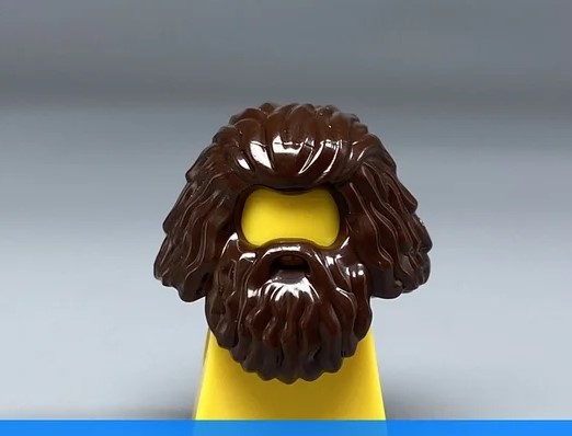 Large Bushy Brown Hair Piece For Custom Minifigures - $5.34