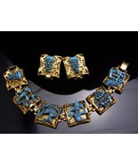 Dragon Bracelet - earrings set - VINTAGE demi parure - turquoise ENAMEL ... - £359.26 GBP