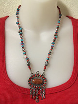 Handmade Goldstone and Turquoise Necklace - $25.00