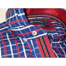 Men Oscar Banks Turkey Shirt All Egyptian Cotton Wrinkle less 5844-08 navy red image 5