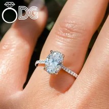 2.50 CTW Oval Cut Moissanite Hidden Halo Engagement Ring 925 Sterling Si... - $3,734.05 MXN
