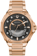 Bulova Precisionist Series X Rose Gold Tone Diamond Watch 97D129 - £694.31 GBP