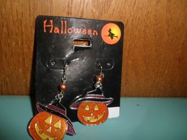 Halloween earrings New on card orange jack o lanterns. french wire - €5,09 EUR