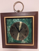 Elgin 1970s Vintage Brass and Wood Painted Clock Electronic Movement AS IS - £16.40 GBP