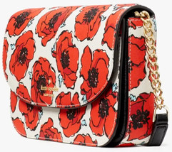 Kate Spade Kristi Chain Flap Crossbody Bag White Purse Red Poppy KC457  $249 FS - £79.02 GBP