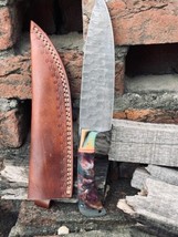 12&quot; Custom Handmade Forged Damascus Steel Chef Knife Kitchen Knife Resin Handle - £22.28 GBP