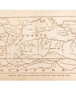 1891 Map Of The Bad Lands South Dakota Nebraska Victorian Indian War His... - $35.09 CAD