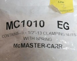 McMaster-Carr MC1010 EG 1/2&quot; - 13 Clamping Nuts With Spring Sealed Bag O... - £4.68 GBP