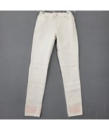 Gymboree Super Skinny Adjustable Jeans Girl&#39;s Size 14 White Raw Hem Pink... - £3.55 GBP