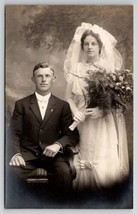 Brandywine DE Beautiful Bride Veil Bouque Groom Bartels Family RPPC Postcard M25 - $29.95