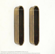 Lot of 2 Solid Brass Baldwin Rectangular Sliding Pocket Door Handle - 5.... - $40.00