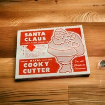 Vtg 60&#39;s Metal Santa Claus Cooky Cookie Cutter 8&quot; High Christmas Original Box - £11.18 GBP