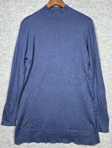 J Jill Women’s Sweater Sz M Mock Neck Blue Speckled Tunic Casual Lightwe... - $357.77 MXN