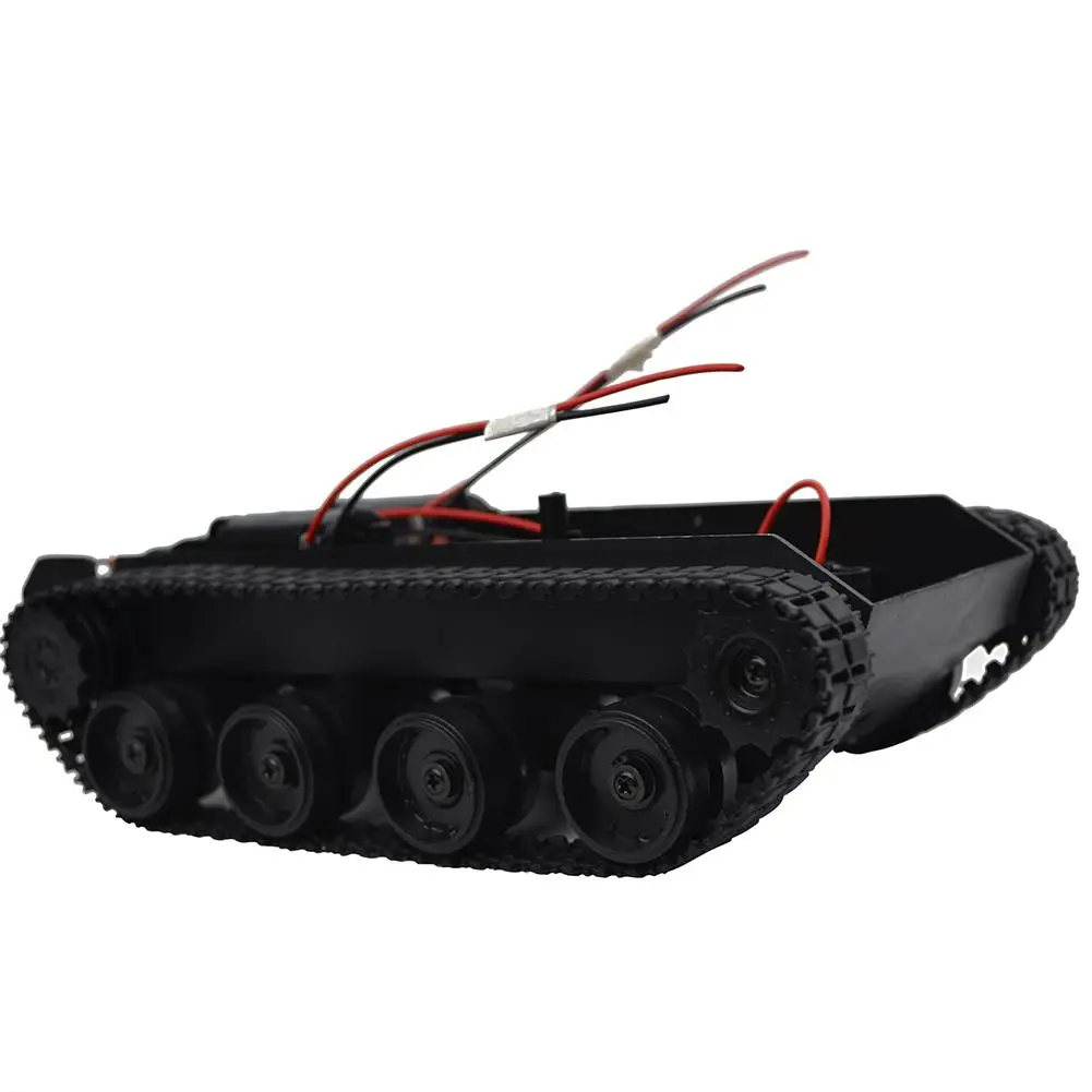 Game Fun Play Toys 3V-7V Rc Tank Smart Robot Tank Car ChAis Kit Rubber Track Cra - £28.61 GBP