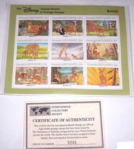 Disney Bambi Animal Stories Postage Stamps Bambi Grenada Vintage Retired - $24.95