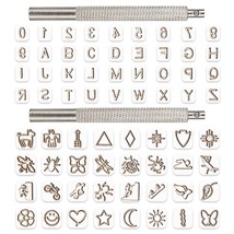 70 Pcs Leather Craft Stamping Tools Set Of 26 Metal Letters Alphabet &amp; 1... - $37.99