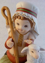 Porcelain SHEPHERD with BABY LAMB 1980s Homco 5257 - $18.99