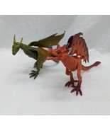 Lot Of (2) Red Green Dragon With No Arms Toys 8&quot; - $17.82
