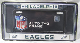 NFL Philadelphia Eagles Chrome License Plate Frame Thin Letters Rico Industries - £14.41 GBP