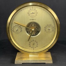 Vtg Howard Miller Weather Station Brass Clock Barometer Thermometer Made Japan - £197.83 GBP