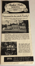 Vintage Stephen Foster Memorial Brochure White Springs Florida BR14 - £6.21 GBP