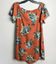 Altar&#39;d State Off Shoulder Floral Shift Dress Small Orange Womens NWT - $24.74